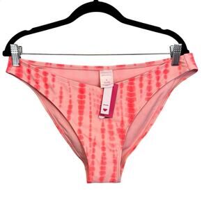 Xhilaration Bikini Bottom Juniors XL 12-14 Coral Tie Dye Cheeky Swim Beach NWT